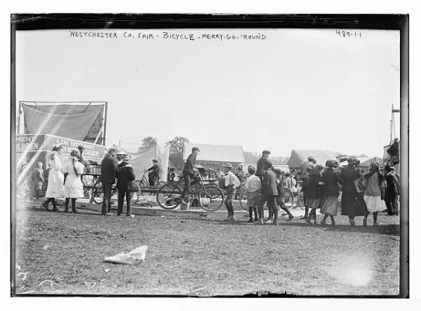Bicycle merry go round at Westchester County Fair. George Grantham Bain Collection (Library of Congress)