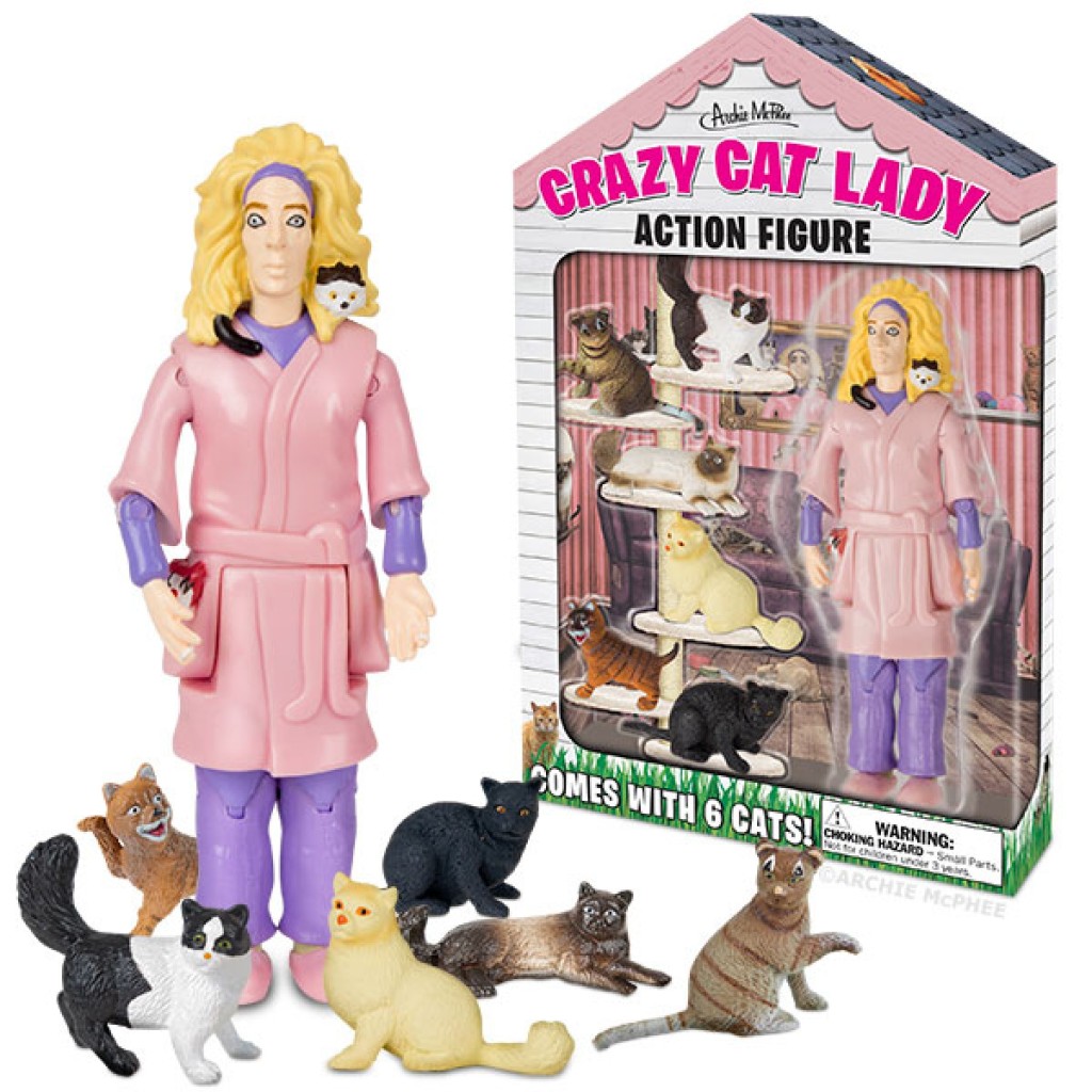 The "Crazy Cat Lady' action figure is sold at Amazon.com and Walmart. Credit: Amazon
